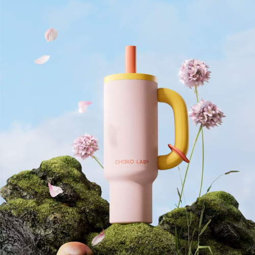 Bawang Ceramic Thermos cup in Peach