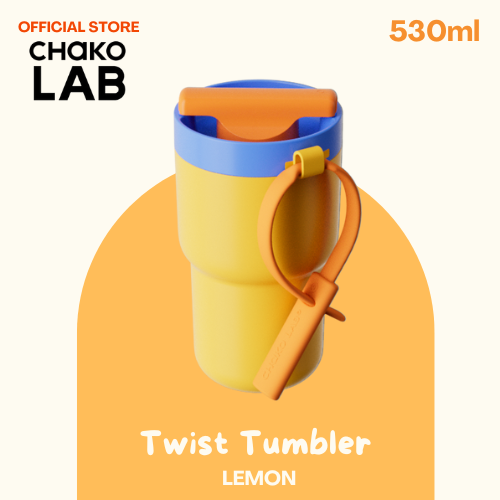 Chako Lab Twist Tumbler Ceramic Coated 2-way Sip Feature (SIP and CHUG) 530ml