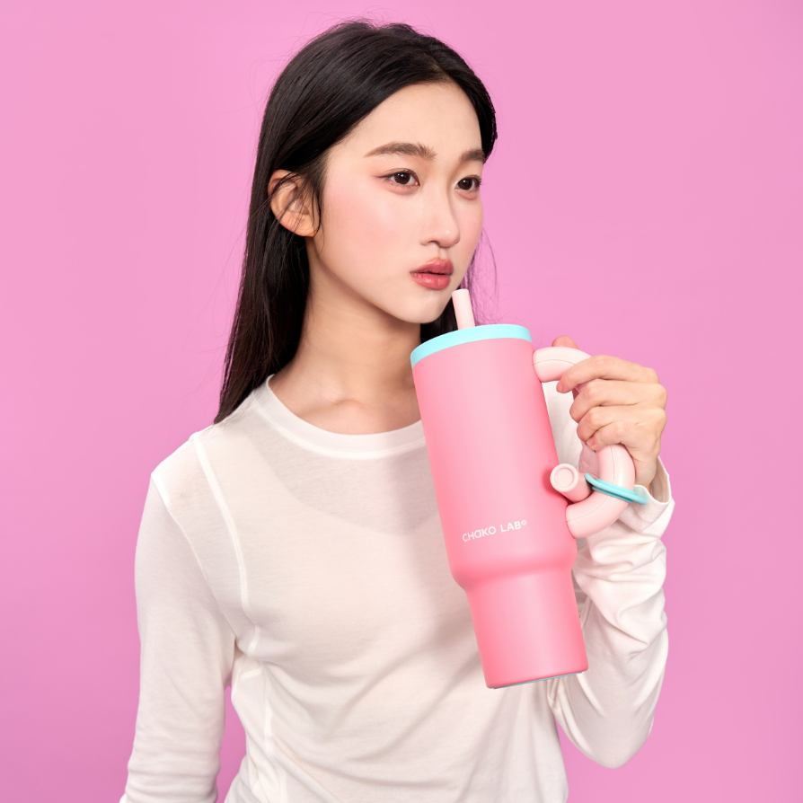 Bawang Ceramic Thermos cup in Raspberry