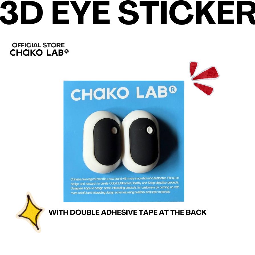 Chako Lab 3D Tumbler Sticker Big Eyes